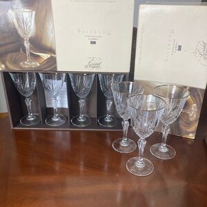 (7) Cristal d’Arques “Salzburg Gold” lead crystal water goblets 7.75oz